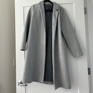 Zara womens gray peacoat jacket